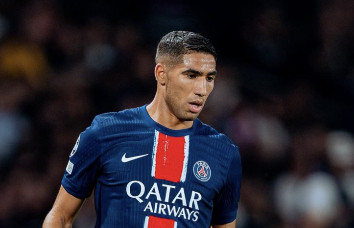 Achraf Hakimi au duel avec le PSG face à Gérone en Ligue des Champions