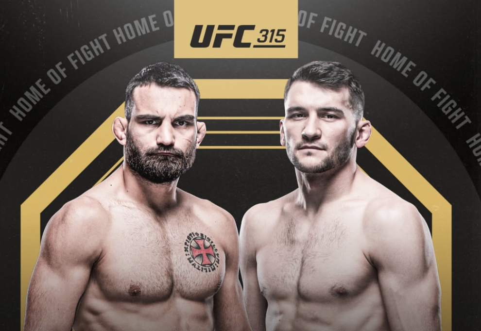 Affiche officielle de l’UFC 315 avec Benoît Saint-Denis face à Kyle Prepolec en MMA