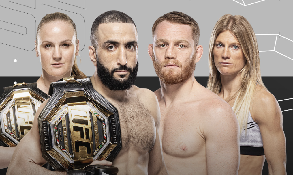 Affiche officielle de l’UFC 315 avec Valentina Shevchenko, Belal Muhammad, Jack Della Maddalena et Manon Fiorot