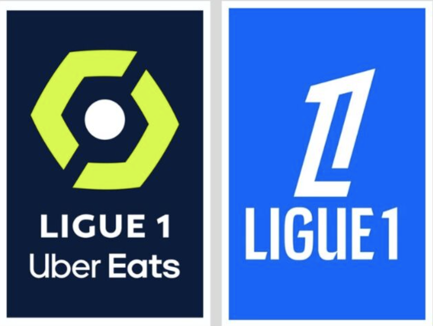 Ancien logo Ligue 1 (à gauche), nouveau (à droite)