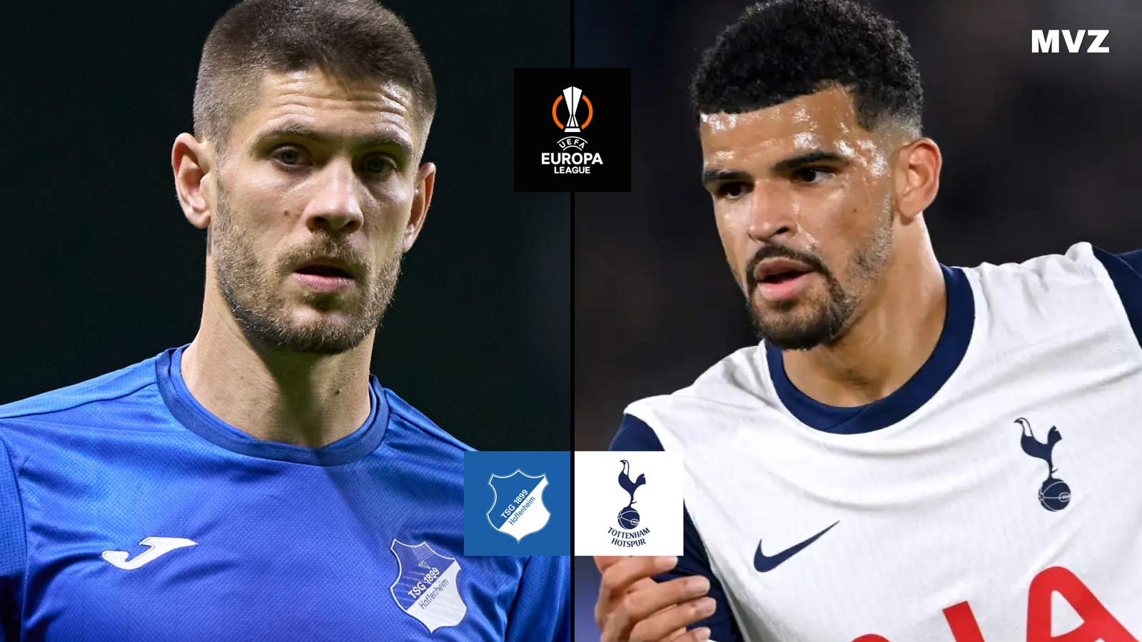 Andrej Kramaric attaquant de Hoffenheim face à Solanke attaquant de Tottenham en Ligue Europa