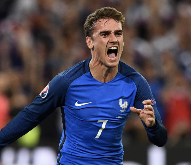 Antoine Griezmann qui célèbre son but inscrit à l’Euro 2016 avec la France