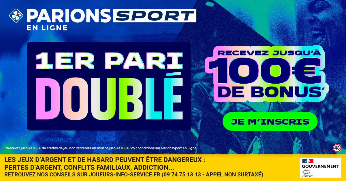 Bonus de Parions Sport avec le 1er pari doublé pour parier sur Arsenal vs PSG en Ligue des Champions