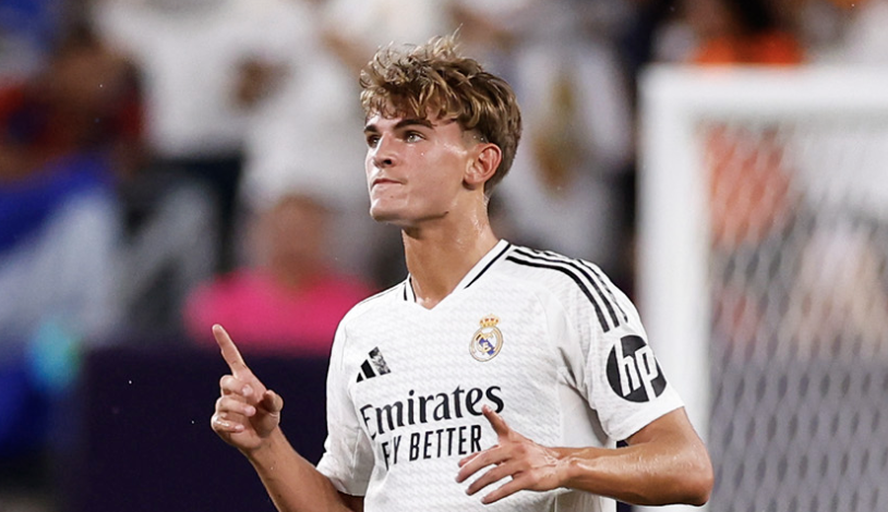 But de Nico Paz avec le Real Madrid face au FC Barcelone en match amical