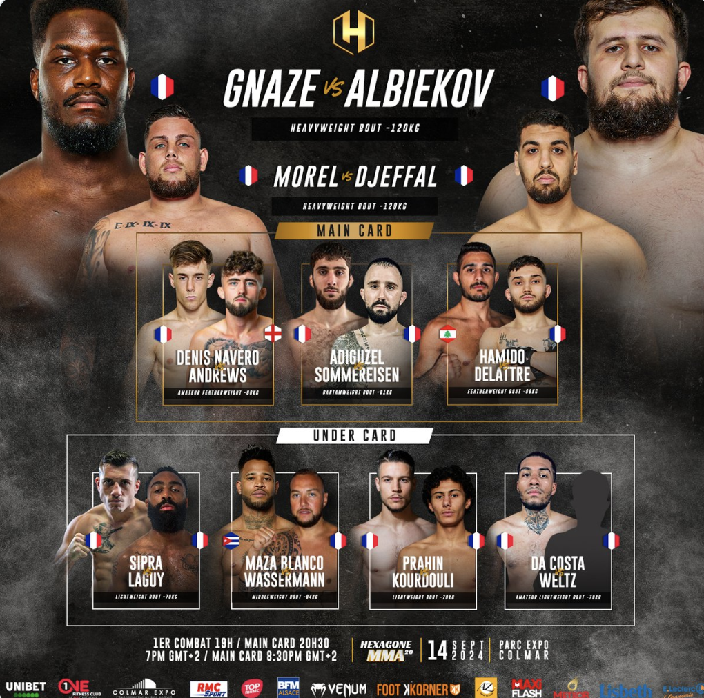 Cartes des combats de Hexagone MMA 23