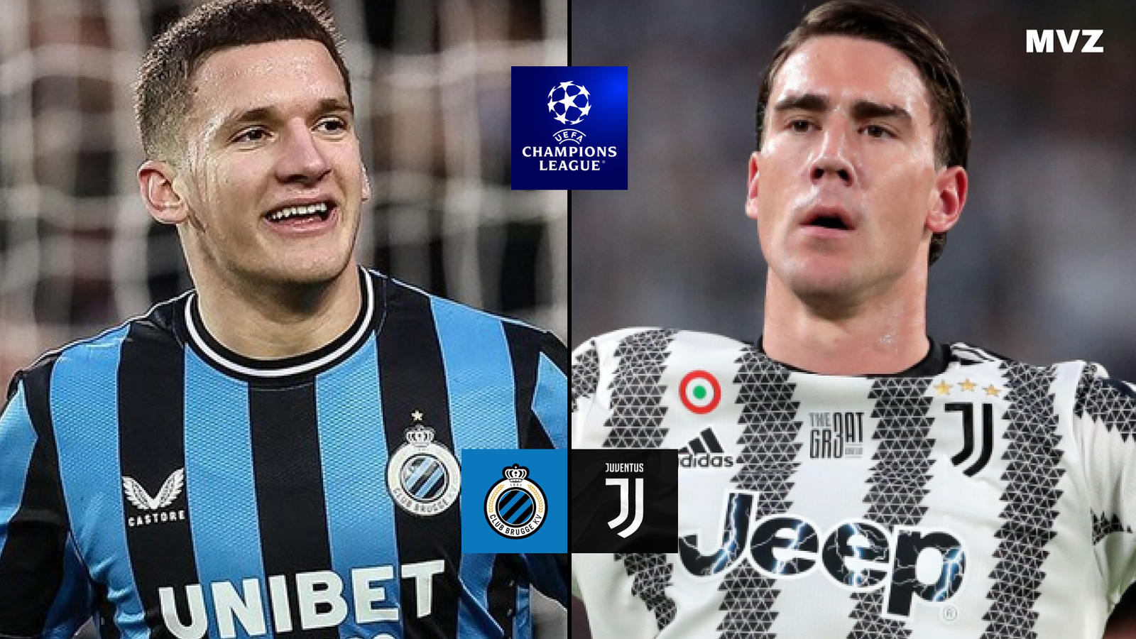 Chrístos Tzólis avec Club Brugge et Dusan Vlahovic avec la Juventus en Ligue des Champions