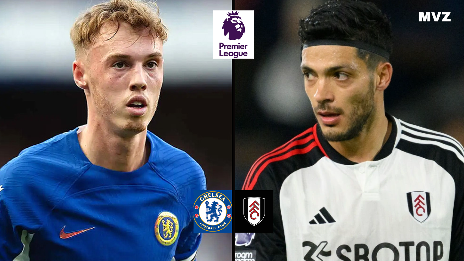 Cole Palmer avec Chelsea face à Raul Jimenez de Fulham en Premier League