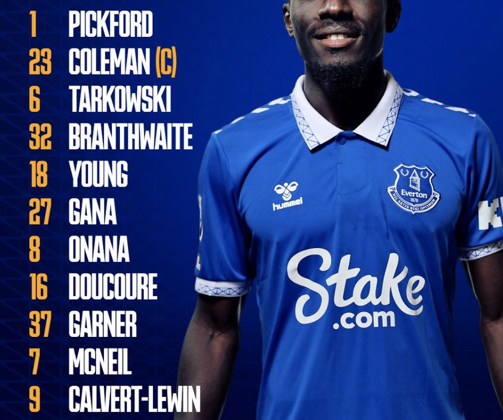 Composition officielle de Everton pour affronter Arsenal 19 mai 2024