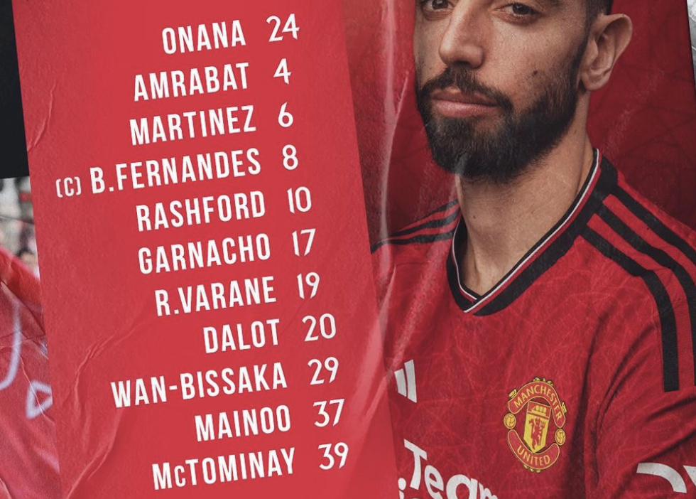 Composition officielle de Manchester United pour affronter Manchester City finale FA CUP