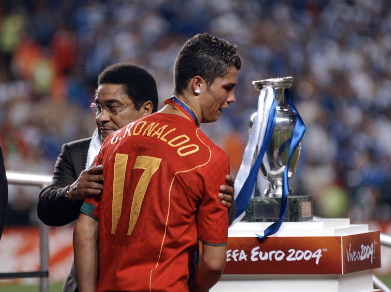 Cristiano Ronaldo après la défaite du Portugal à l’Euro 2004