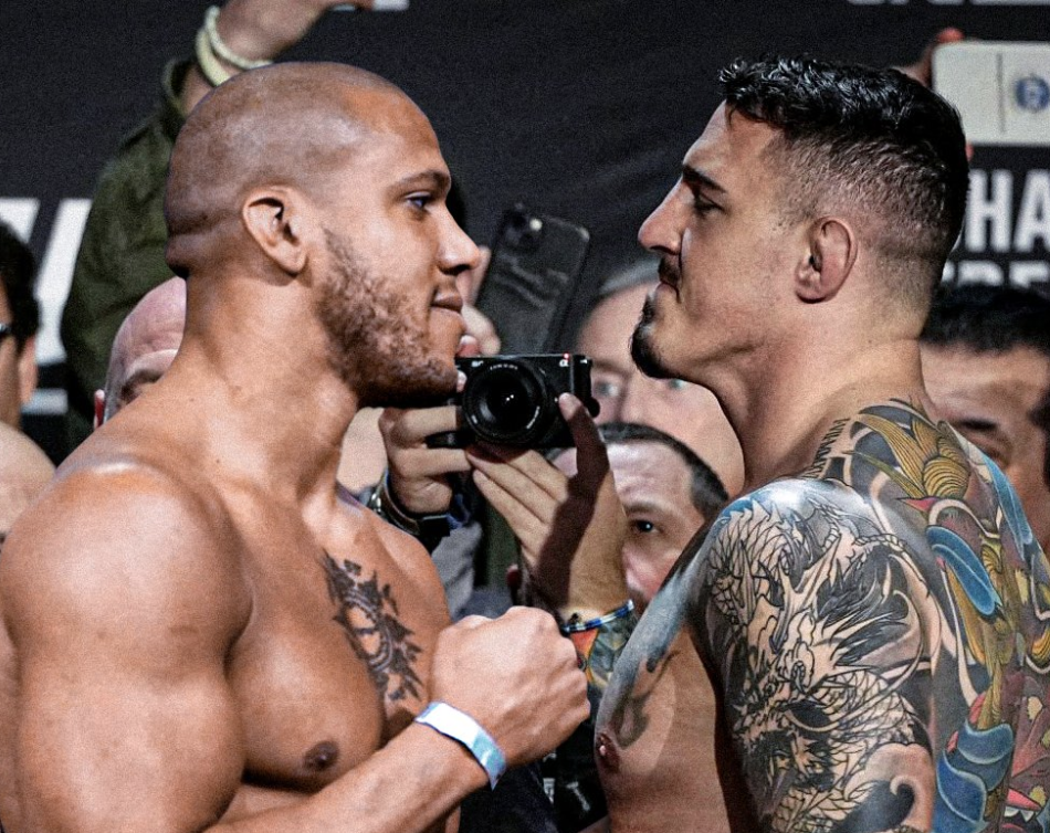 Cyril Gane face à Tom Aspinall avant leur combat pour le titre à l’UFC 321