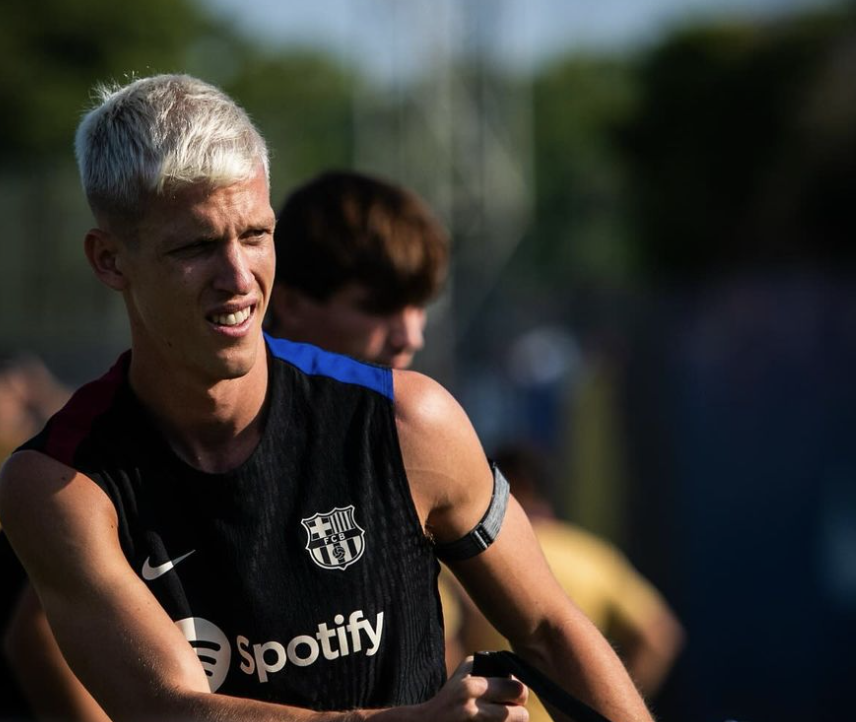 Dani Olmo à l’entraînement avec le FC Barcelone 12 août 2024