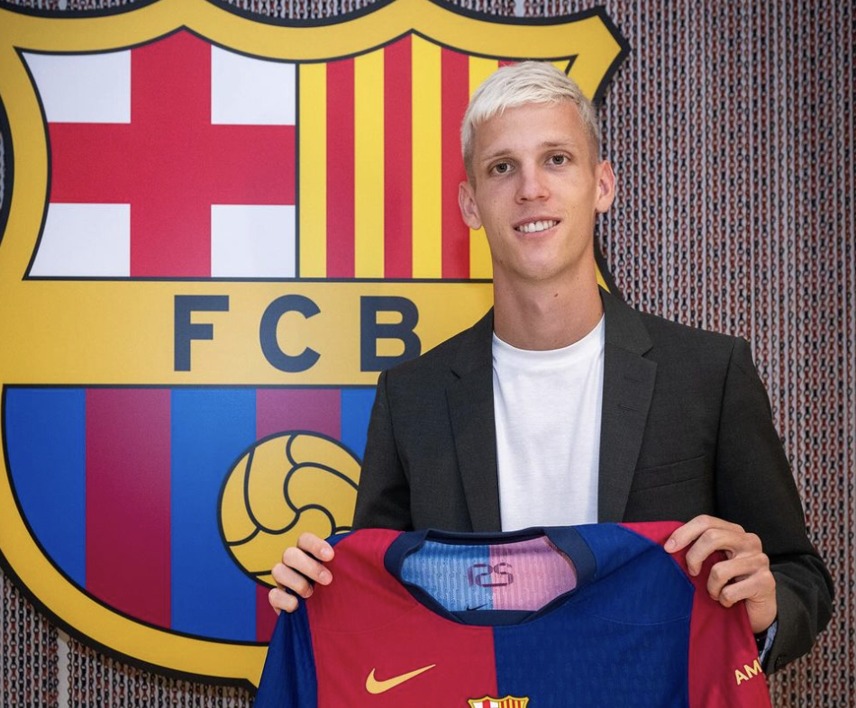 Dani Olmo à sa signature au FC Barcelone 12 août 2024