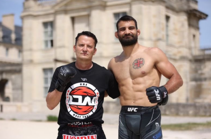 Daniel Woirin (l’entraineur) et Benoit Saint Denis (le combattant)