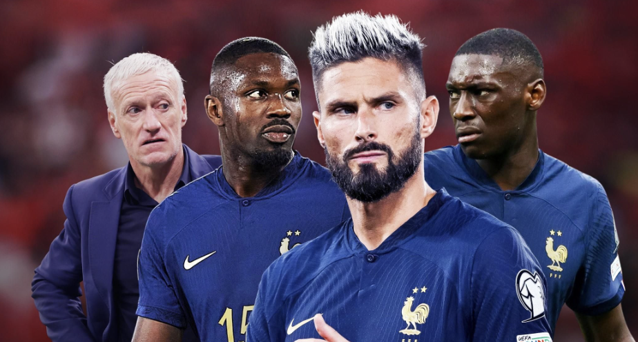 Deschamps, Thuram, Kolo Muani et Giroud en Équipe de France