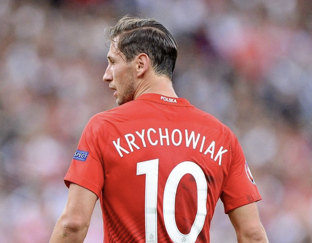 Grzegorz Krychowiak de dos en équipe nationale polonaise avec le numéro 10