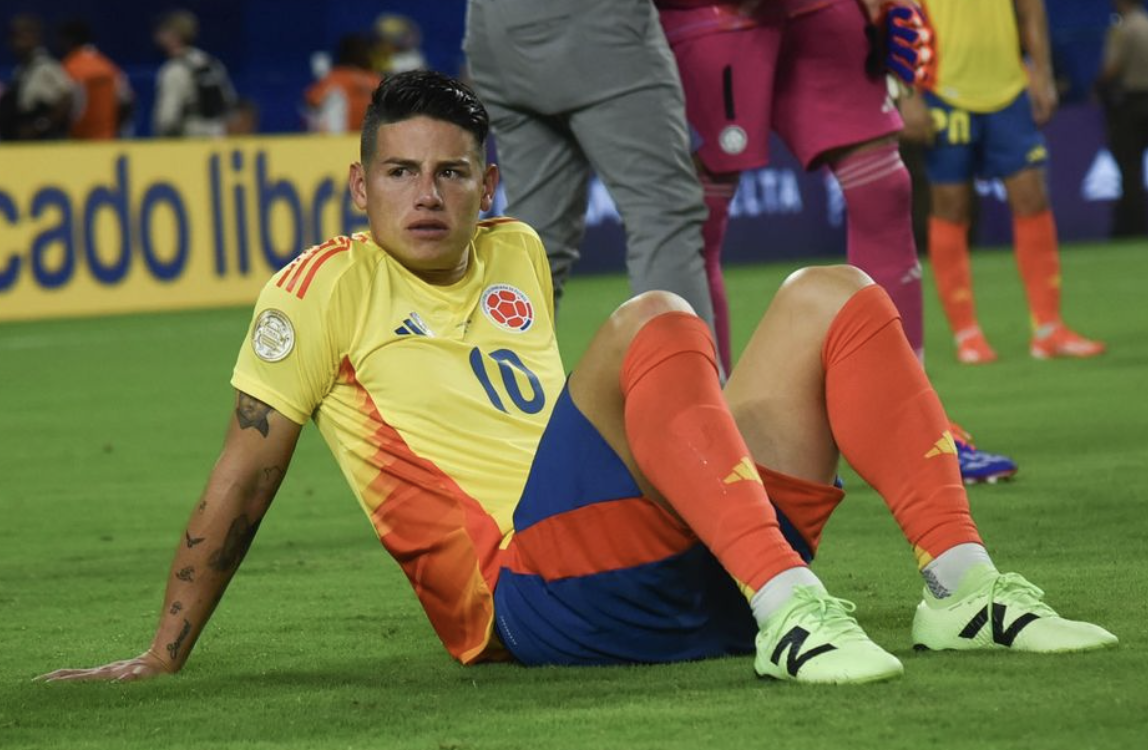 James Rodríguez en larmes après la défaite de la colombie en finale de la Copa America