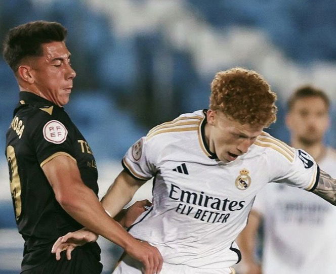 Jeremy de León pendant un match avec la Castilla, l’équipe réserve du Real Madrid