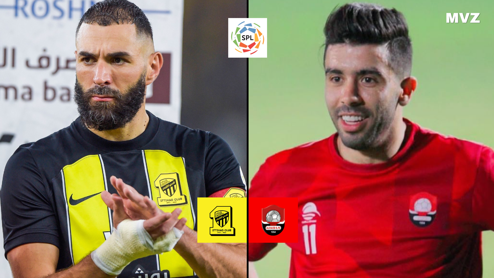 Karim Benzema avec Al-Ittihad face à Karim El Berkaoui de Al-Raed en Saudi Pro League
