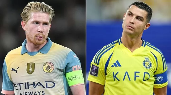 Kevin De Bruyne capitaine de Manchester City et Cristiano Ronaldo capitaine de Al-Nassr