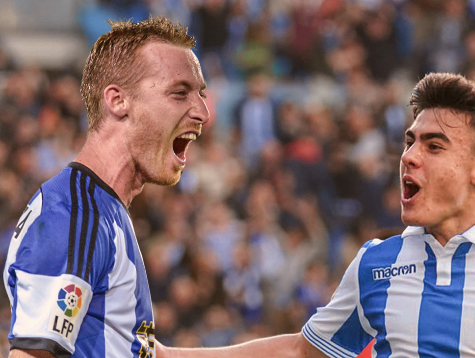 Les joueurs de la Real Sociedad célèbrent leur premier but en LaLiga pour la saison 2024/2025