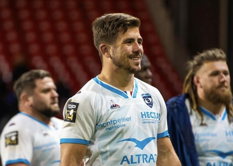 Louis Carbonel avec Montpellier Hérault Rugby après un match