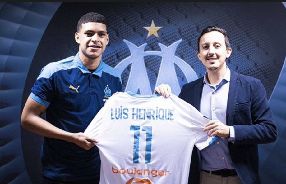 Luis Henrique lors de sa signature avec l’Olympique de Marseille 29 juillet 2024