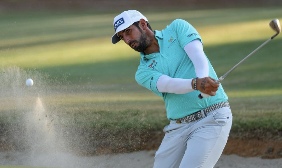 Matthieu Pavon en plein coup à l’US Open de golf