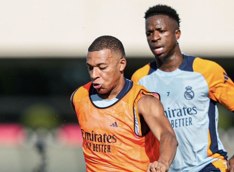 Mbappé et Vinicius à l’entraînement du Real Madrid avant d’affronter la Real Sociedad en LaLiga