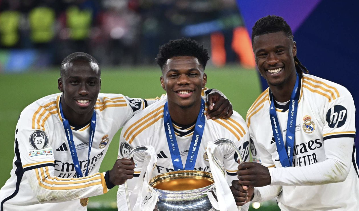 Mendy, Tchouameni et Camavinga avec la Ligue des Champions du Real Madrid