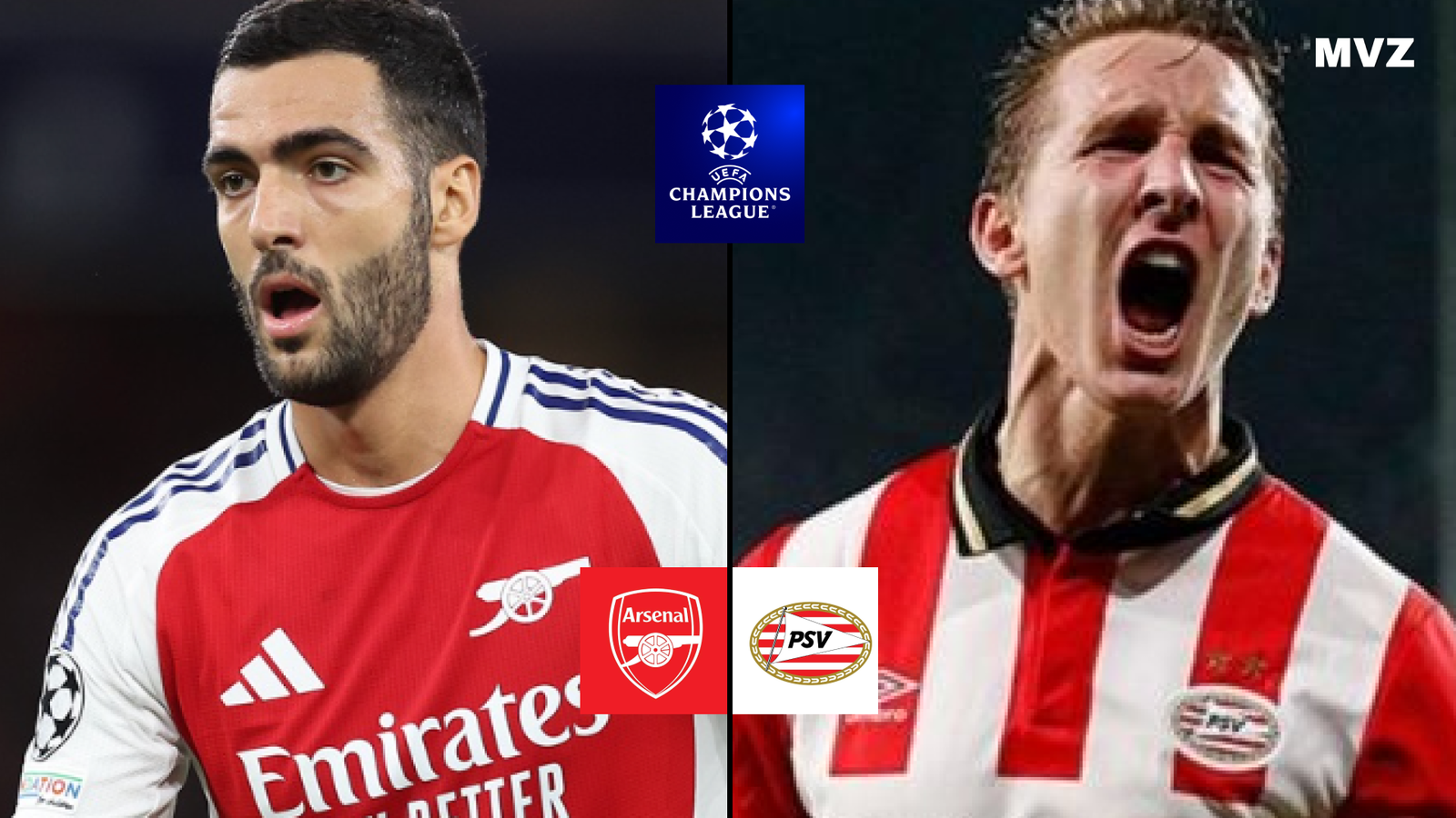 Mikel Merino avec Arsenal et Luuk de Jong avec le PSV en Ligue des Champions