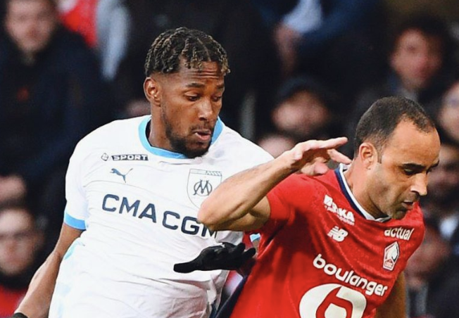 Murillo face à Ismaily pendant Marseille vs Lille en Ligue 1