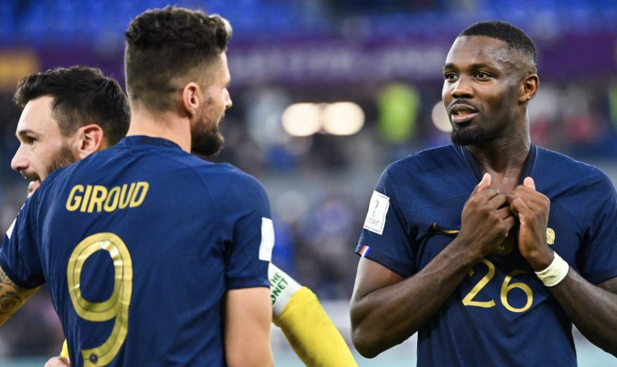 Olivier Giroud et Marcus Thuram en Équipe de France 