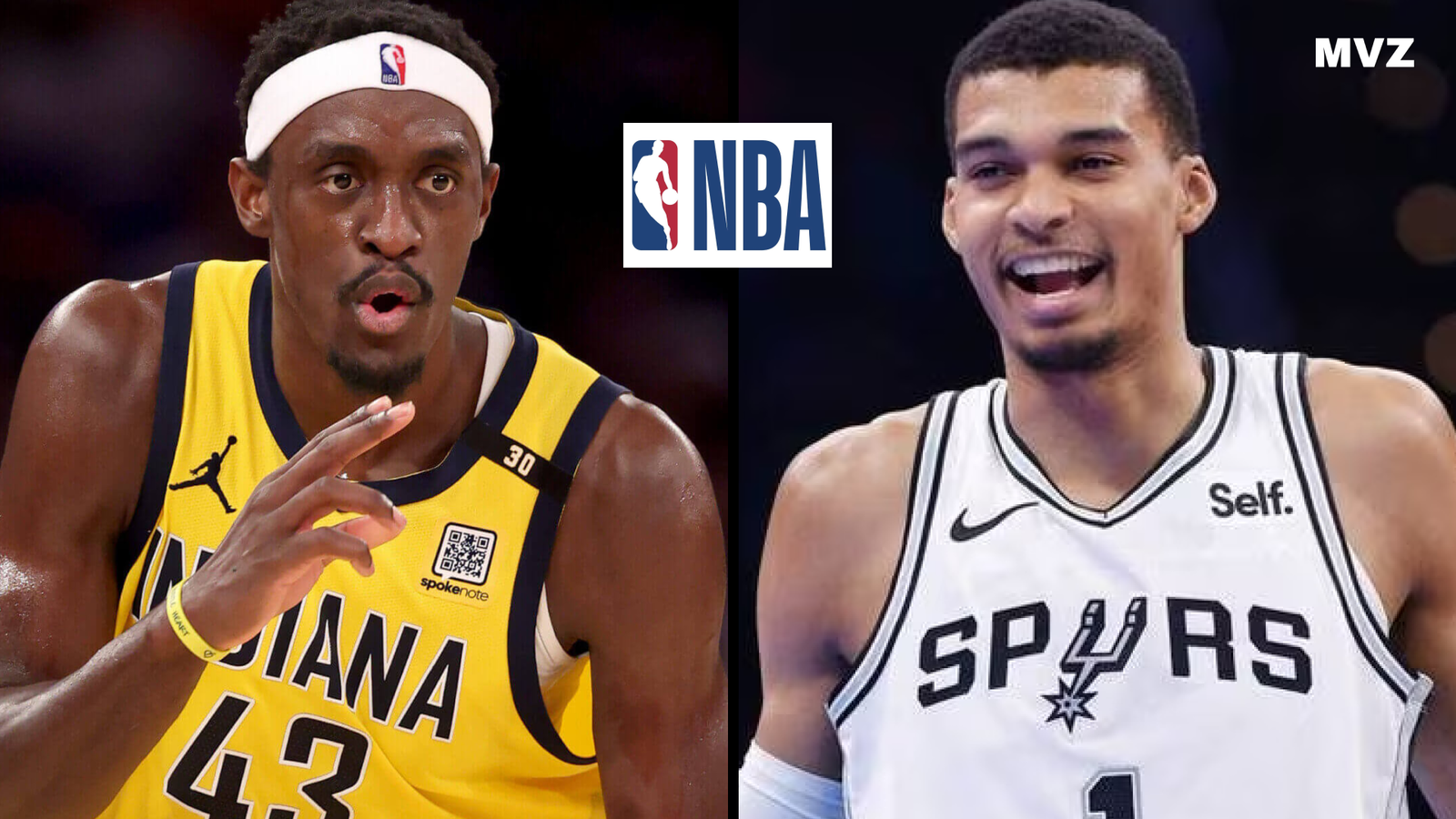 Pascal Siakam d’Indiana Pacers face à Victor Wembanyama de San Antonio Spurs aux NBA Paris Games 2025