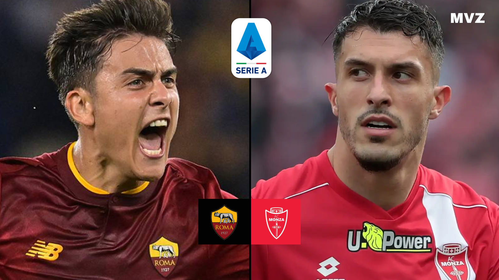 Paulo Dybala avec l’AS Rome face à Dany Mota de Monza en Serie A