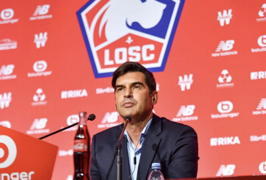 Paulo Fonseca en conférence de presse en tant qu’entraîneur du Losc Lille