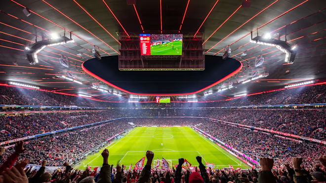 Photo intérieur du stade l’Allianz Arena à Munich en Allemagne