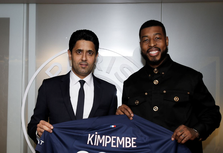 Presnel Kimpembe avec Nasser lors de sa prolongation au PSG 3 juin 2024