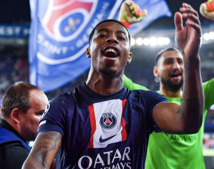 Presnel Kimpembe qui célèbre la victoire du PSG 3 juin 2024