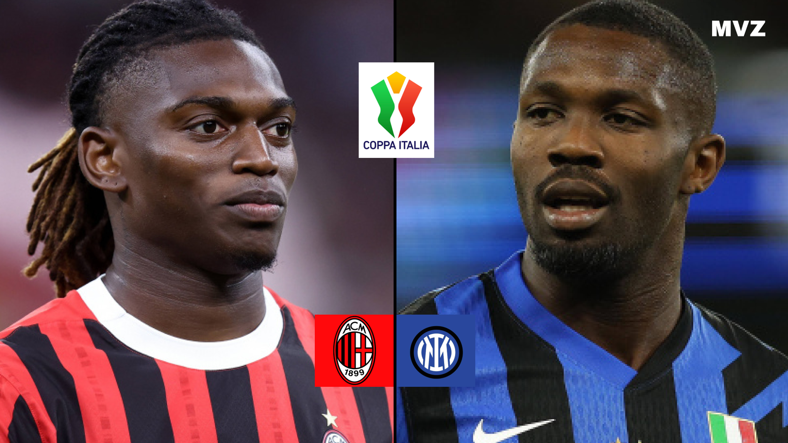 Rafael Leao avec AC Milan et Marcus Thuram avec Inter en demi-finale de la Coupe d’Italie 2024 / 2025