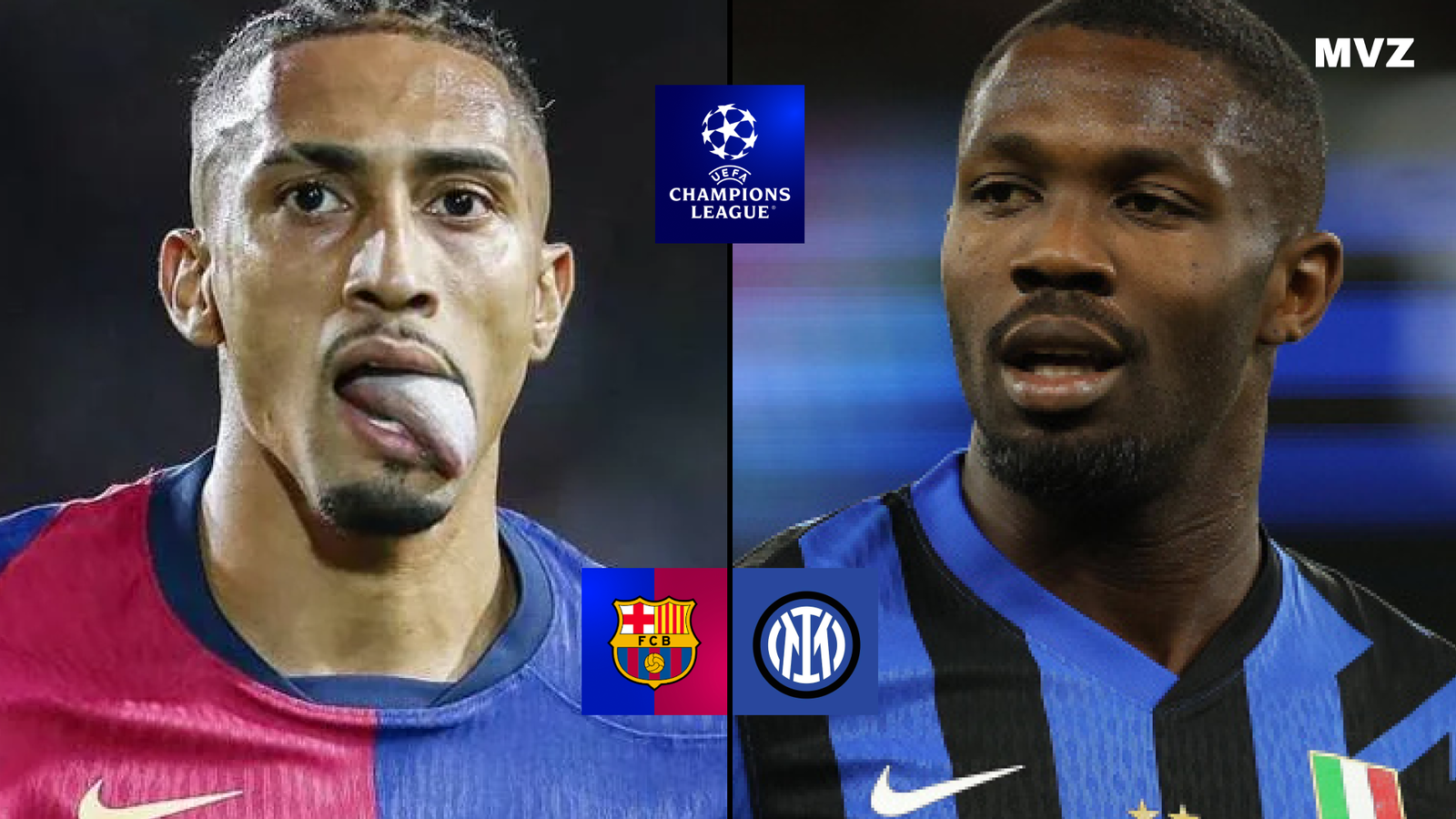 Raphinha avec Barcelone et Marcus Thuram avec l’Inter en Ligue des Champions