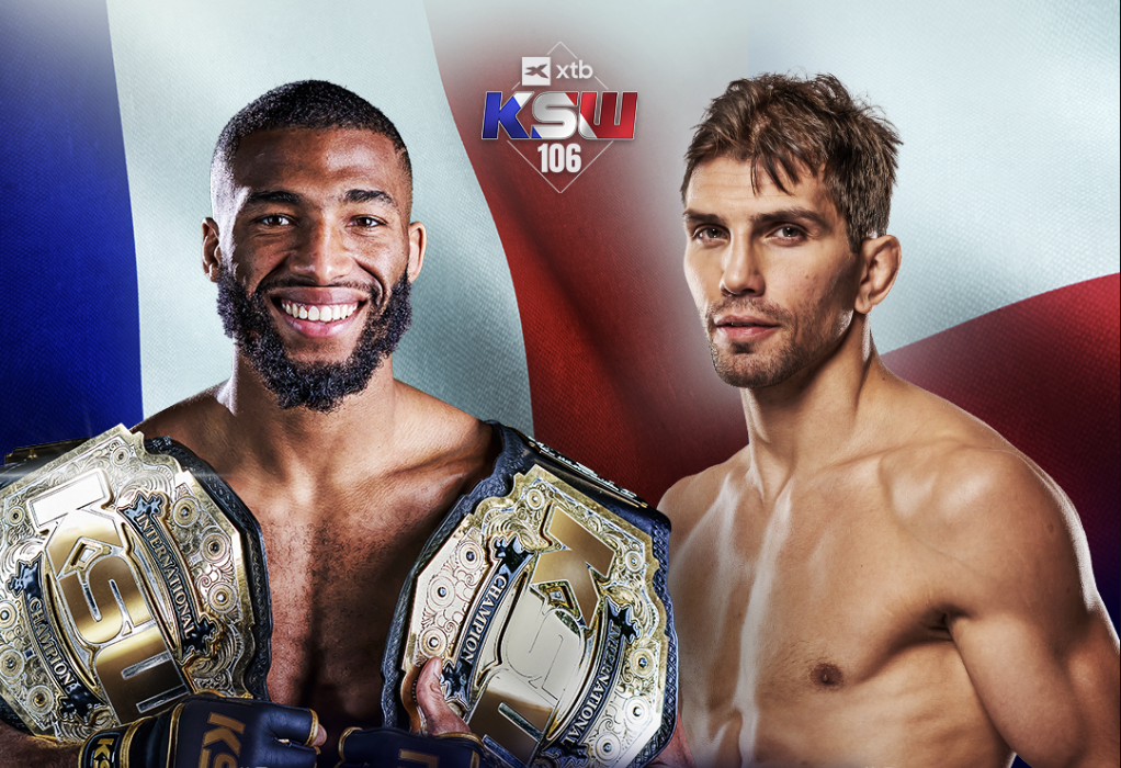 Salahdine Parnasse avec ses deux ceintures face à Marian Ziolkowski au KSW Lyon en MMA 
