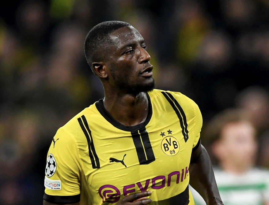 Serhou Guirassy pendant son premier match de ligue des champions avec Dortmund