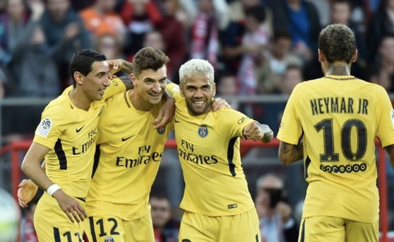 Thomas Meunier avec Di Maria, Dani Alves et Neymar au PSG 16 mai 2024