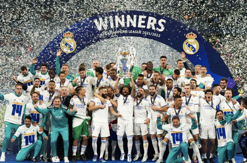 Victoire et célébration du Real Madrid en 2022 de la Ligue des Champions