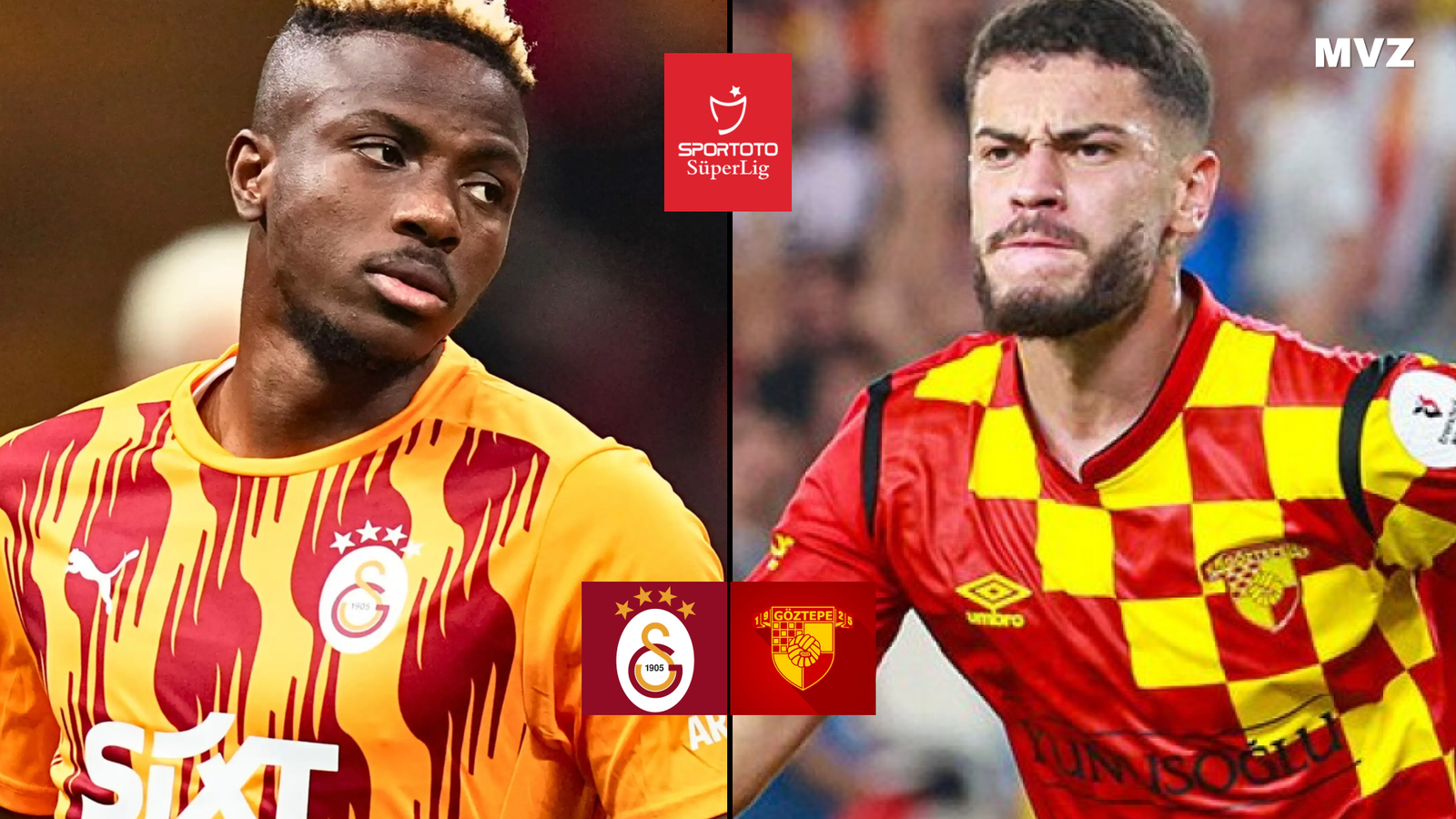 Victor Osimhen de Galatasaray face à Romulo de Göztepe en Super Lig 
