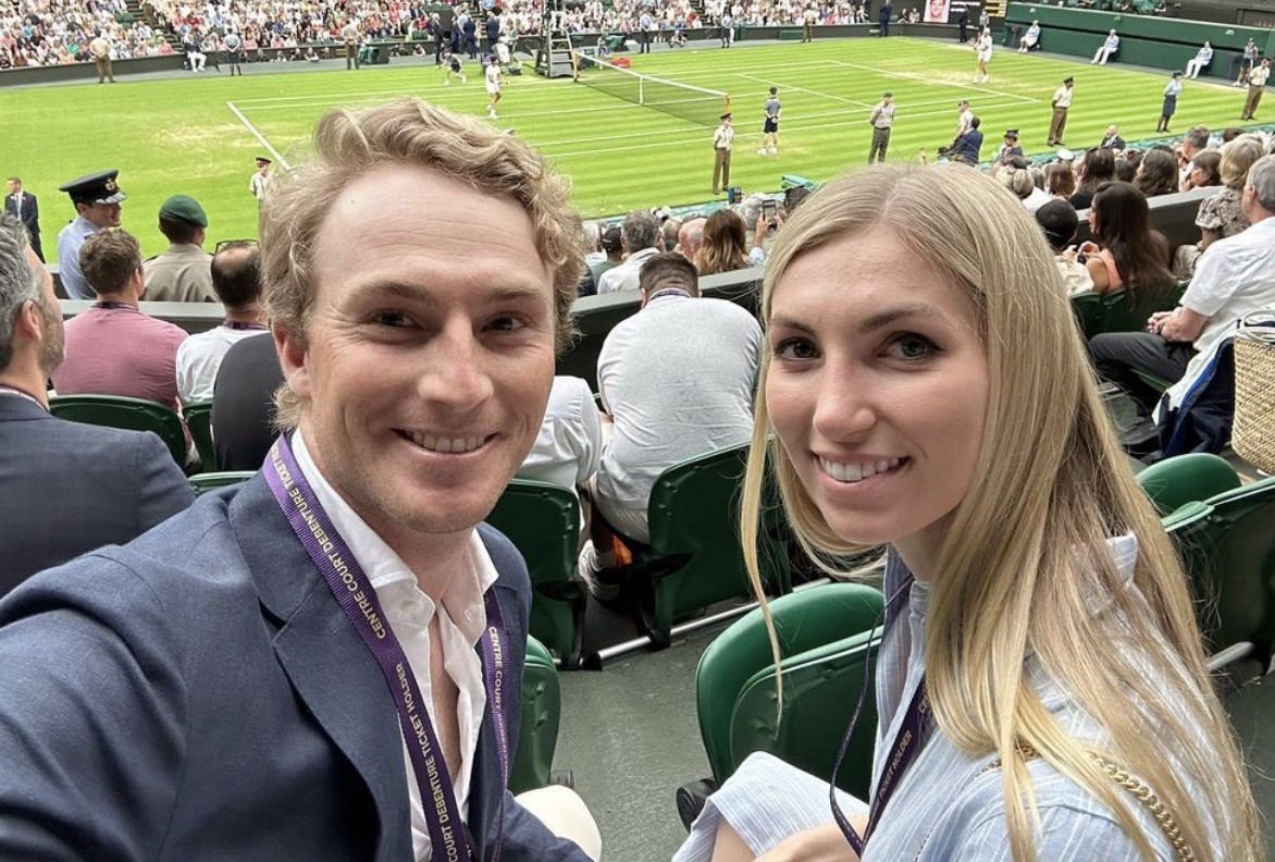 Will Zalatoris en compagnie de sa femme à Wimbledon (tournoi de tennis)